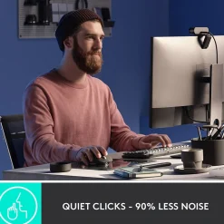 Logitech MX Master 3S Wireless Ergonomic Optical Bluetooth & USB Mouse, Pale Gray (910-006558)