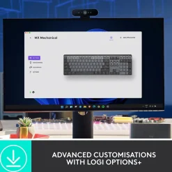 Logitech MX Mechanical Clicky Wireless Ergonomic Keyboard, Graphite (920-010549)