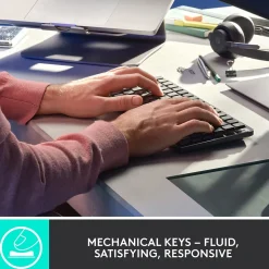 Logitech MX Mechanical Mini Illuminated Wireless Ergonomic Keyboard, Gray/Black (920-010550)