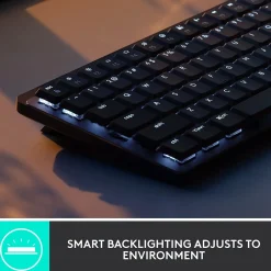 Logitech MX Mechanical Mini Illuminated Wireless Ergonomic Keyboard, Black/Gray (920-010551)