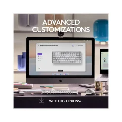 Logitech MX Mechanical Mini for Mac Wireless Ergonomic Keyboard, Pale Gray (920-010553)