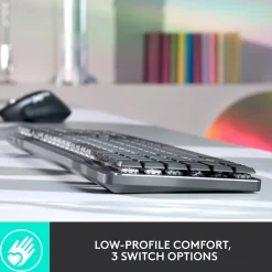 Logitech MX Mechanical Tactile Quiet Wireless Ergonomic Keyboard, Graphite (920-010547)