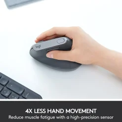 Logitech MX Vertical Wireless Ergonomic Vertical Ambidextrous Optical 2.4 GHz Mouse, Graphite (910-005447)