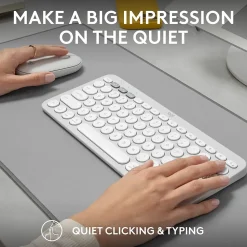 Logitech Pebble 2 Wireless Mouse Keyboard Combo, Tonal White (920-012201)