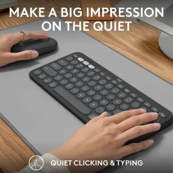 Logitech Pebble 2 Wireless Mouse Keyboard Combo, Tonal Graphite (920-012200)
