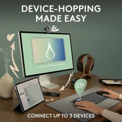 Logitech Pebble Keys 2 K380S Wireless Ergonomic Keyboard, Black (920-011775)