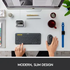 Logitech Pebble M350 Wireless Ambidextrous Optical USB Mouse, Graphite (910-005743)