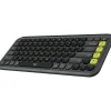 Logitech POP Icon Keys Wireless Ergonomic Keyboard, Graphite & Green (920-013143)