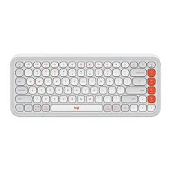 Logitech POP Icon Keys Wireless Keyboard, Off White/Orange (920-012935)