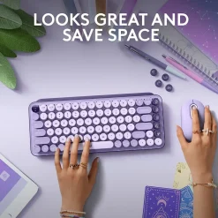 Logitech POP Keys Wireless Mechanical Keyboard, Cosmos (920-011233)