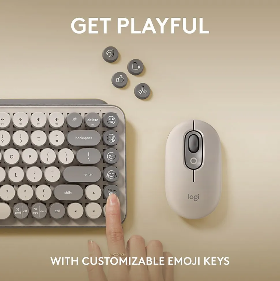 Logitech POP Keys Wireless Mechanical Keyboard, Mist (920-011232)