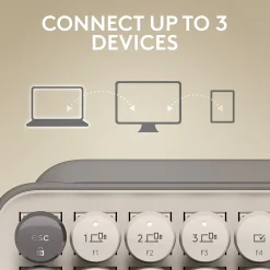 Logitech POP Keys Wireless Mechanical Keyboard, Mist (920-011232)