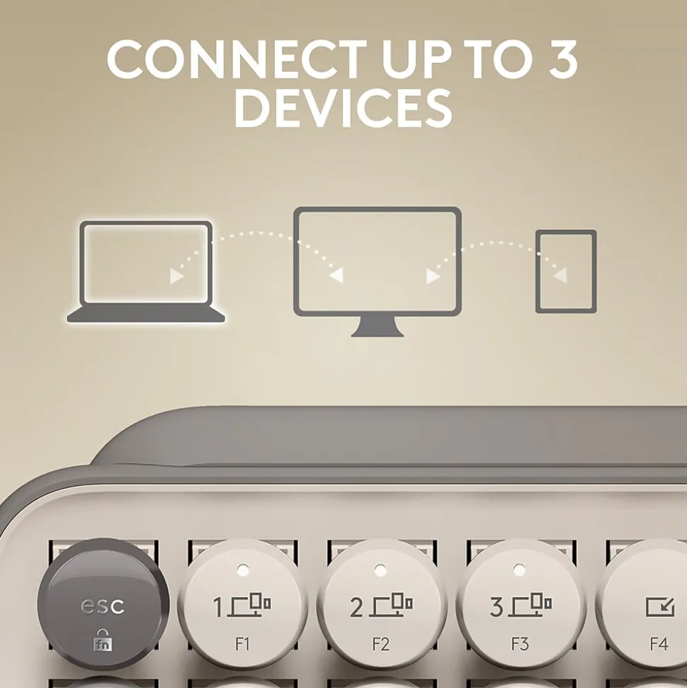 Logitech POP Keys Wireless Mechanical Keyboard, Mist (920-011232)