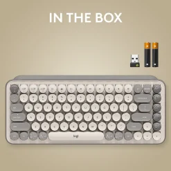 Logitech POP Keys Wireless Mechanical Keyboard, Mist (920-011232)