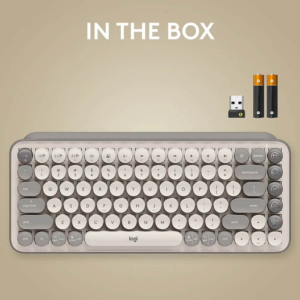 Logitech POP Keys Wireless Mechanical Keyboard, Mist (920-011232)