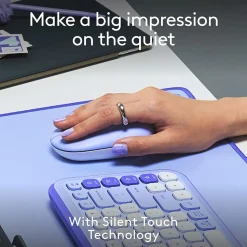 Logitech POP Wireless Ambidextrous Optical Mouse, Lilac (910-007410)