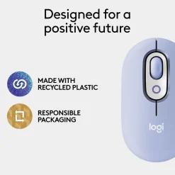 Logitech POP Wireless Ambidextrous Optical Mouse, Lilac (910-007410)