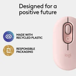 Logitech POP Wireless Ambidextrous Optical Mouse, Rose (910-007409)