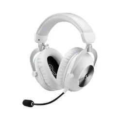 Logitech PRO X 2 LIGHTSPEED Wireless Bluetooth Stereo Gaming Over-the-Ear Headset, 3.5mm, White (981-001268)