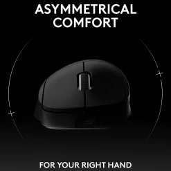 Logitech PRO X SUPERLIGHT 2 DEX Wireless Ergonomic Asymmetrical Optical USB Gaming Mouse, Black (910-007328)