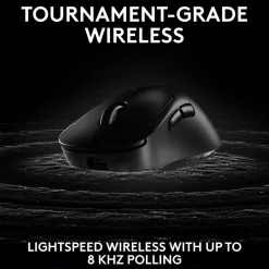 Logitech PRO X SUPERLIGHT 2 DEX Wireless Ergonomic Asymmetrical Optical USB Gaming Mouse, Black (910-007328)