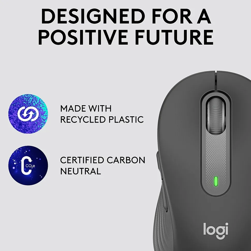 Logitech Signature M550 L Wireless Ambidextrous Optical Mouse, Graphite (910-006591)