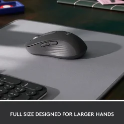 Logitech Signature M650 Large Wireless Ergonomic Optical Bluetooth & USB Mouse, Graphite (910-006231)