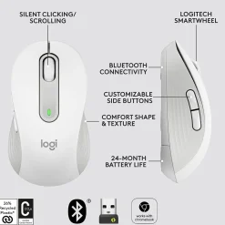Logitech Signature M650 Wireless Optical USB Mouse, Off-White (910-006252)
