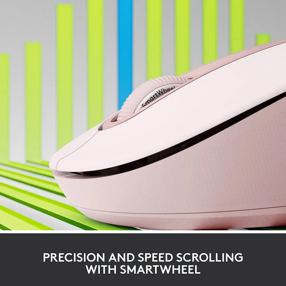 Logitech Signature M650 Wireless Ergonomic Optical Bluetooth & USB Mouse, Rose (910-006251)