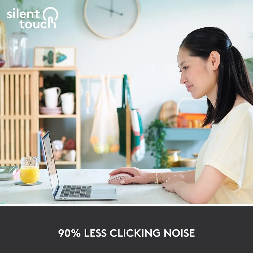 Logitech Signature M650 Wireless Ergonomic Optical Bluetooth & USB Mouse, Rose (910-006251)