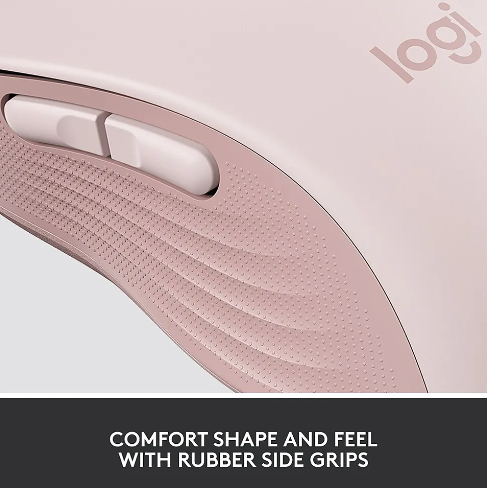 Logitech Signature M650 Wireless Ergonomic Optical Bluetooth & USB Mouse, Rose (910-006251)