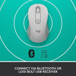 Logitech Signature M650 Wireless Optical USB Mouse, Off-White (910-006252)