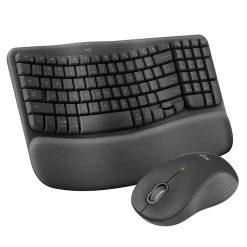 Logitech Wave Keys/Signature MK670/M550 L Wireless Ergonomic Keyboard & Optical Mouse Combo, Graphite (920-012059)