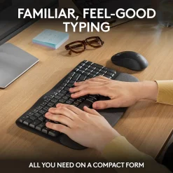 Logitech Wave Keys/Signature MK670/M550 L Wireless Ergonomic Keyboard & Optical Mouse Combo, Graphite (920-012059)