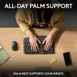 Logitech Wave Keys/Signature MK670/M550 L Wireless Ergonomic Keyboard & Optical Mouse Combo, Graphite (920-012059)