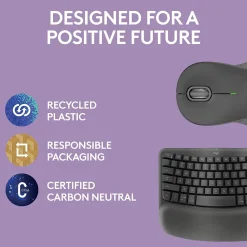 Logitech Wave Keys/Signature MK670/M550 L Wireless Ergonomic Keyboard & Optical Mouse Combo, Graphite (920-012059)