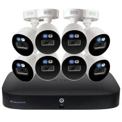 Lorex Fusion 4K 8.0-MP 20-Camera-Capable 2-TB DVR System with 8 Wired Smart Deterrence Cameras, White (D863A62B-8DA8)
