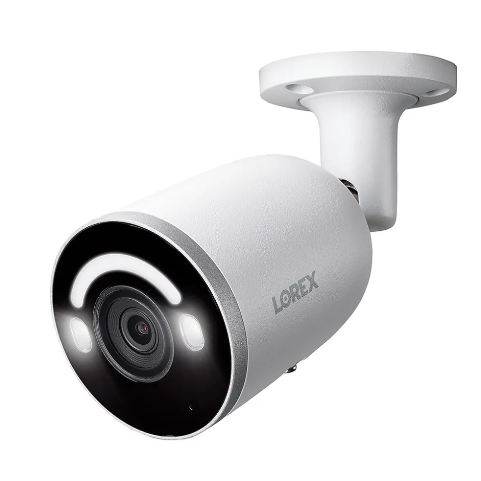 Lorex Fusion 4K 8.0-MP 16-Camera-Capable 2-TB NVR System with 4 IP Smart-Deterrence Bullet Cameras, White (N847A62-8A4-E)