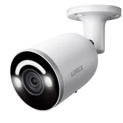 Lorex Fusion 4K 8.0-MP 16-Camera-Capable 4-TB NVR System with 8 IP Smart-Deterrence Bullet Cameras, White (N864A64B-8AB8)