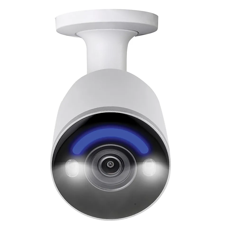 Lorex Fusion 4K 8.0-MP 16-Camera-Capable 4-TB NVR System with 8 IP Smart-Deterrence Bullet Cameras, White (N864A64B-8AB8)