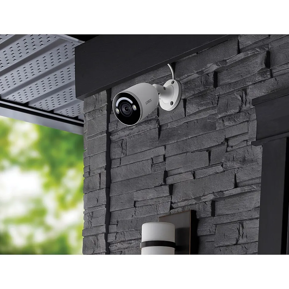 Lorex Fusion 4K 8.0-MP 16-Camera-Capable 4-TB NVR System with 8 IP Smart-Deterrence Bullet Cameras, White (N864A64B-8AB8)