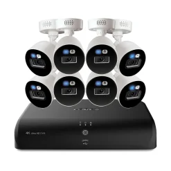 Lorex Fusion 4K 8.0-MP 12-Camera-Capable 2-TB DVR System with 8 Wired Smart Deterrence Cameras, White (D881A82B-8DA8)