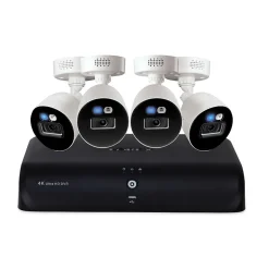 Lorex Fusion 4K 8.0-MP 12-Camera-Capable 2-TB DVR System with 4 Wired Smart Deterrence Cameras, White (D881A82B-8DA4-E)
