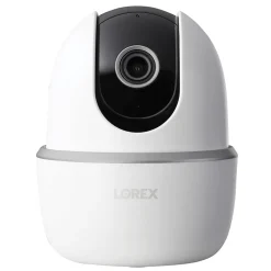 Lorex 2K QHD Indoor Wi-Fi Smart Pan-and-Tilt Security Camera with Person Detection, White (W462AQC-E)
