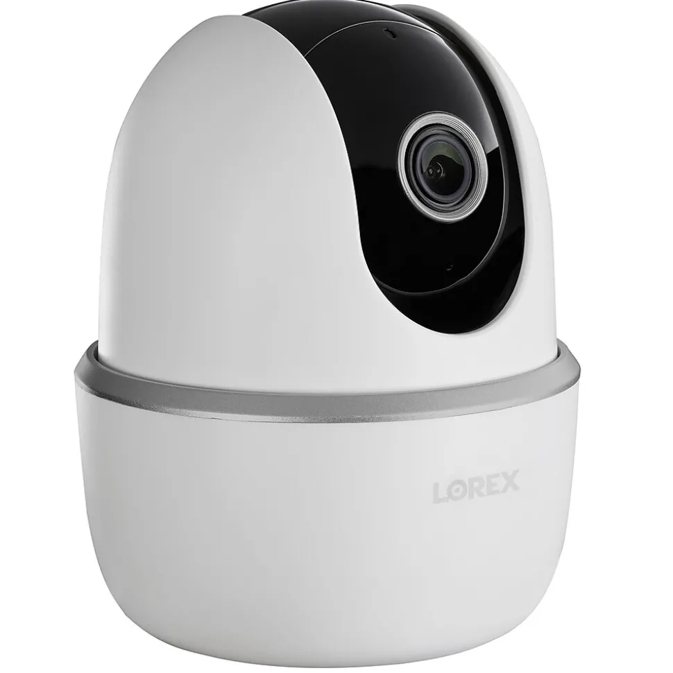 Lorex 2K QHD Indoor Wi-Fi Smart Pan-and-Tilt Security Camera with Person Detection, White (W462AQC-E)