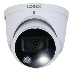 Lorex 4K Ultra HD Indoor/Outdoor Add-on IP Dome Security Camera with Smart Deterrence Plus, White (E893DD-E)