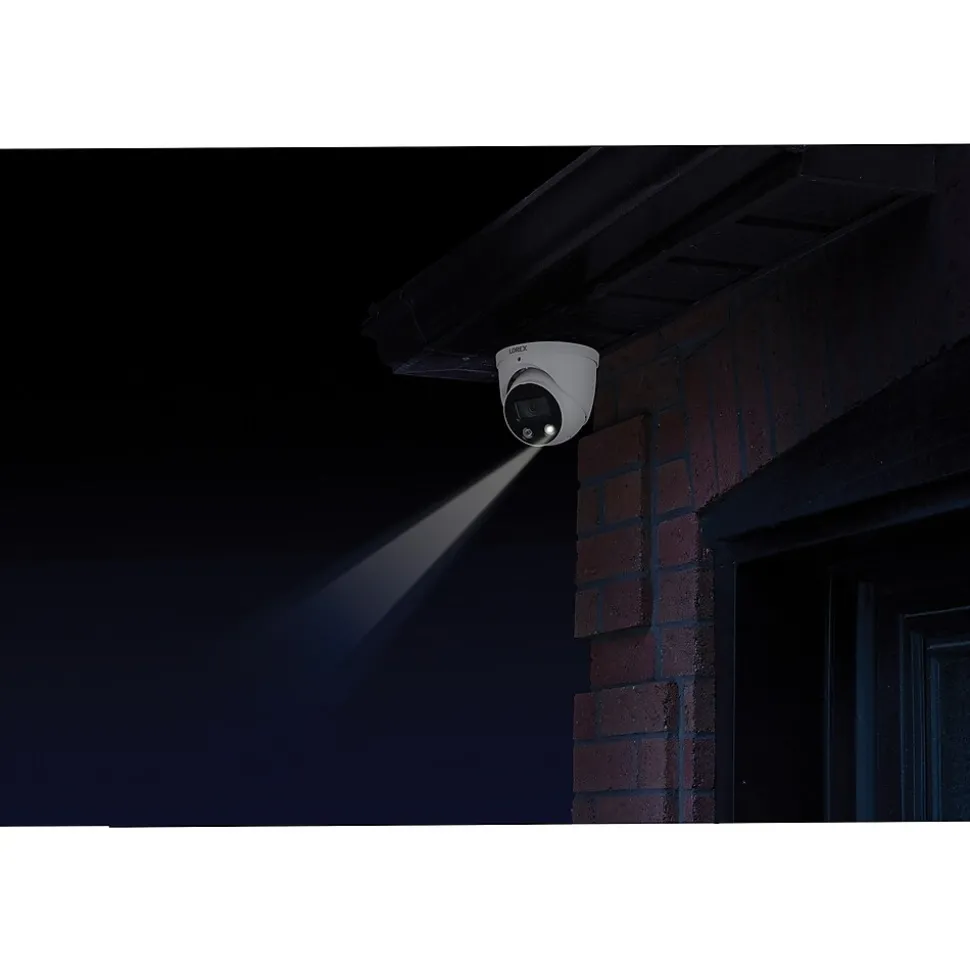 Lorex 4K Ultra HD Indoor/Outdoor Add-on IP Dome Security Camera with Smart Deterrence Plus, White (E893DD-E)