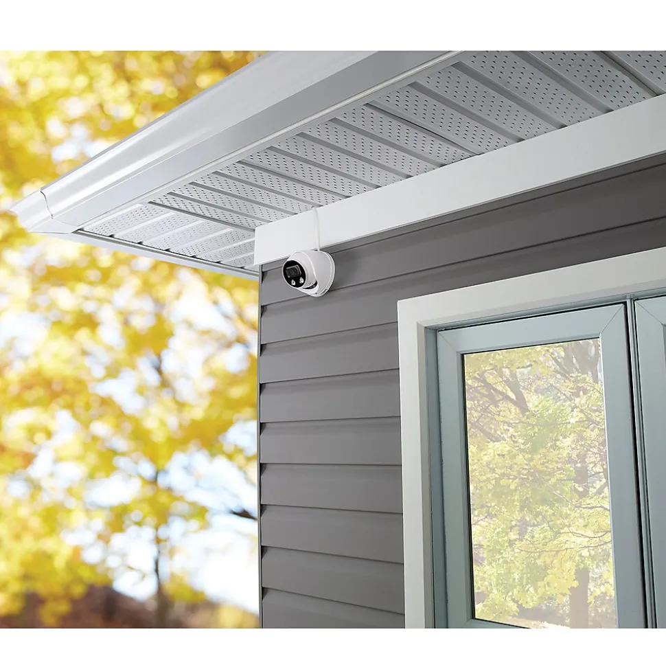 Lorex 4K Ultra HD Indoor/Outdoor Add-on IP Dome Security Camera with Smart Deterrence Plus, White (E893DD-E)