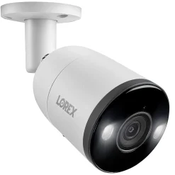 Lorex 4K Ultra HD Indoor/Outdoor Add-on IP Bullet Security Camera with Smart Deterrence, White (E893AB-E)