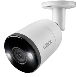 Lorex 4K Ultra HD Indoor/Outdoor Add-on IP Bullet Security Camera with Smart Deterrence, White (E893AB-E)